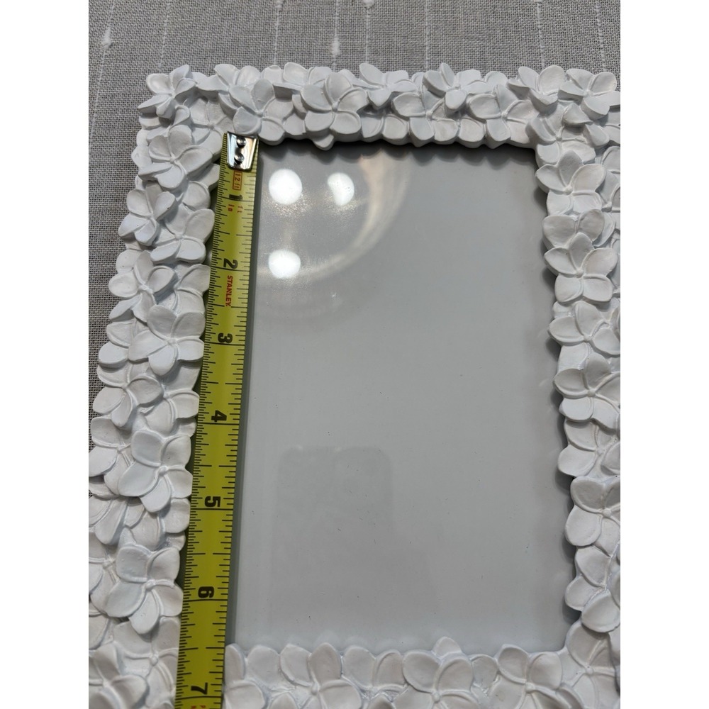 Chic White Plumeria Floral Frame – Boho Coastal Decor & Tropical Vibe Accent 5x7 - Picture 8 of 9